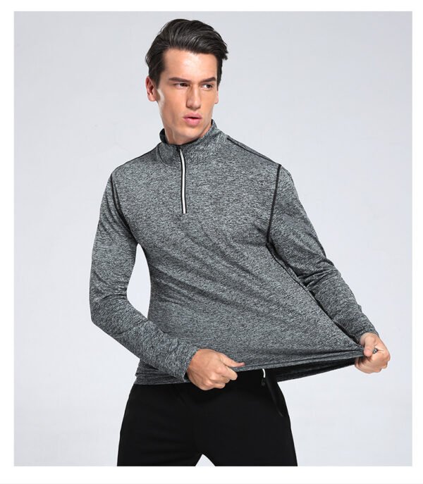 ⁦Men's Premium Half-Zip Workout Top MMO002⁩ - الصورة ⁦3⁩