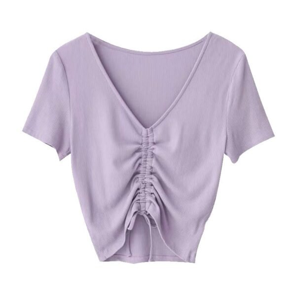 Women's V-Neck Elastic Tops FYD001 - Imagen 2