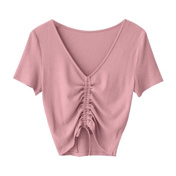 Women's V-Neck Elastic Tops FYD001 - Imagen 3