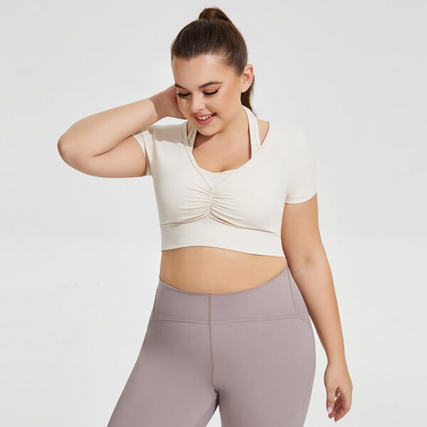 Seamless Plus-Size Halter Yoga Crop Top QHP001 – Bild 5