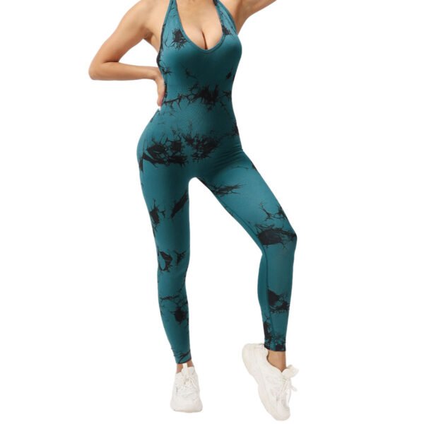Seamless Deep V-Neck Tie-Dye Jumpsuit SZJ002 - Imagen 7