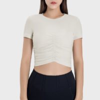Women's Cropped Ruched Tops FYD003