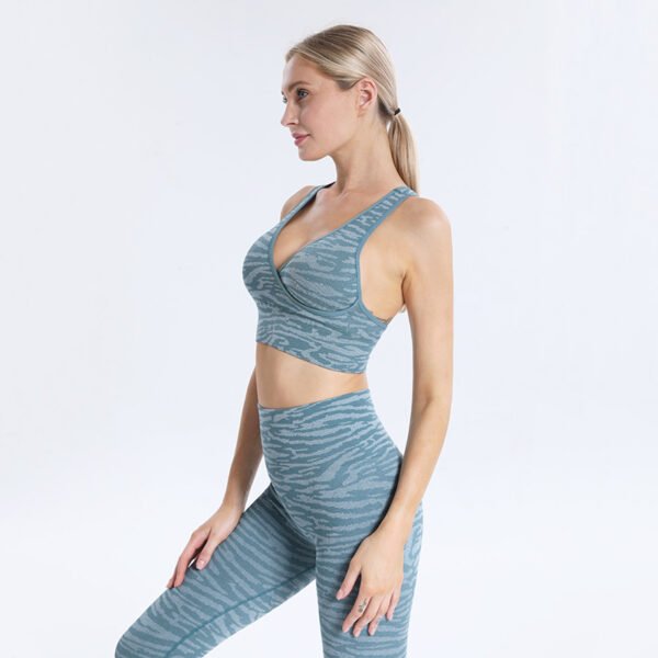 Seamless Leopard Print Jacquard Yoga Sports Set MMT004 – Bild 2