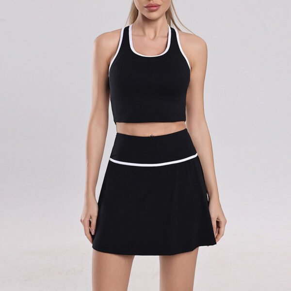 Seamless Contrast Color Baseball Skirt Yoga Sports Set XYH001 - Imagen 2