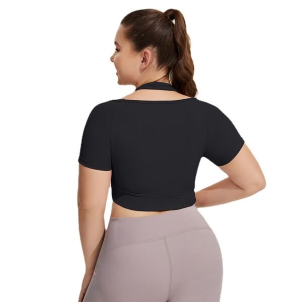 Seamless Plus-Size Halter Yoga Crop Top QHP001 – Bild 4