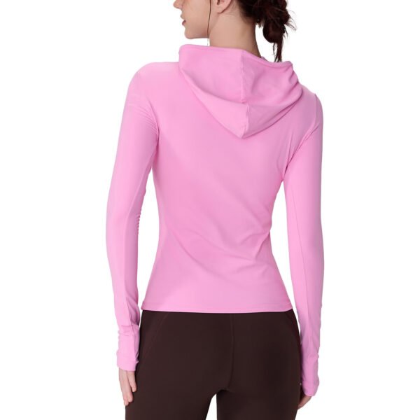 Women's Hooded Long-Sleeve Activewear Top TJX001 - Imagen 5